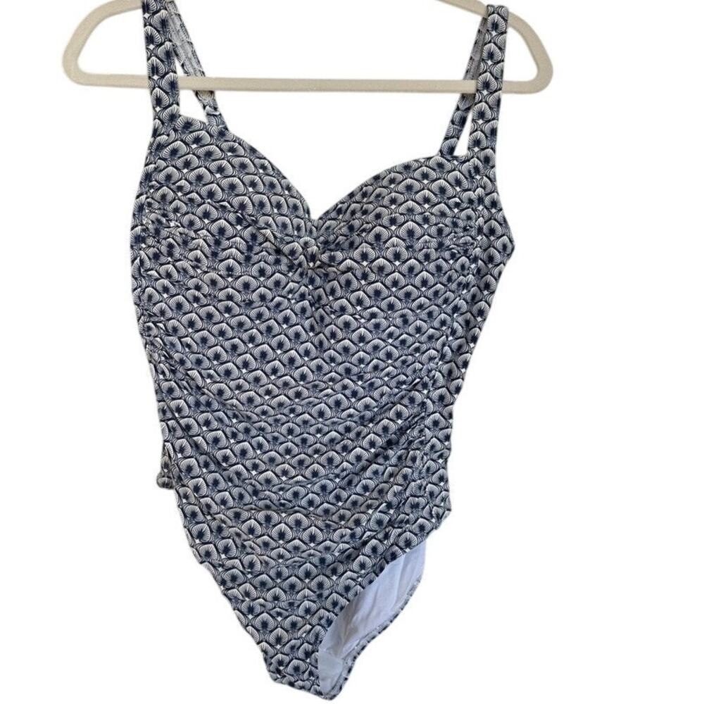 Bond-Eye Australia Twist Front One Piece Swimsuit Blue Size 16 D/Dd Like New